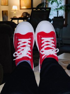 Red Skechers Roadies sneakers for women